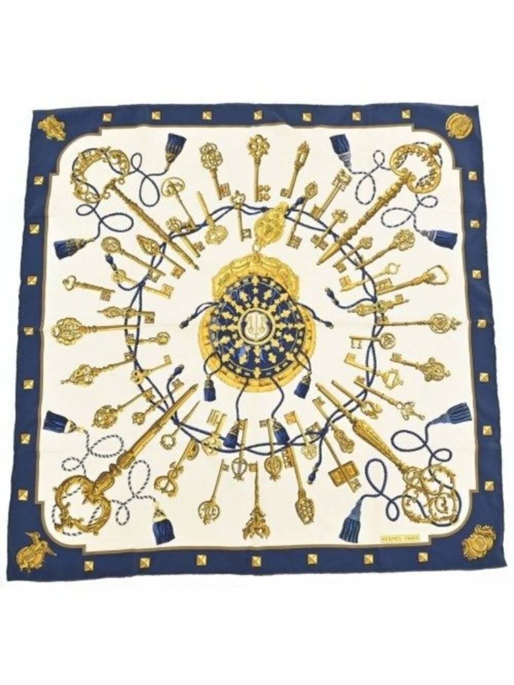 Hermes Bandana Scarf White